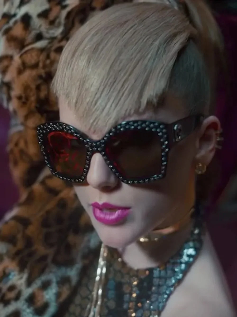 Gucci Brown Star-Studded Oversized Square Sunglasses